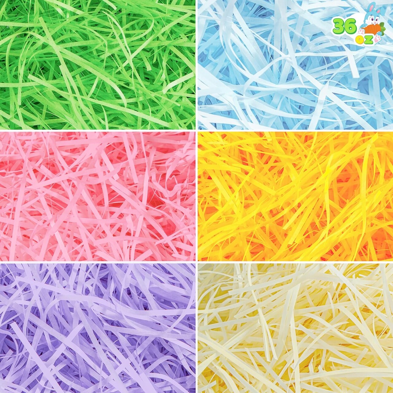 2.25 lb Multicolor Easter Grass for Baskets, Egg Hunts, and Party Decor. Recyclable.